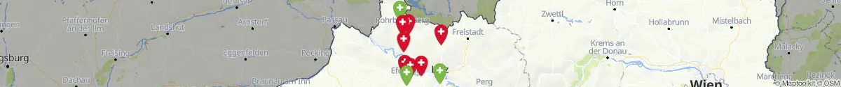Kartenansicht für Apotheken-Notdienste in der Nähe von Sankt Johann am Wimberg (Rohrbach, Oberösterreich)